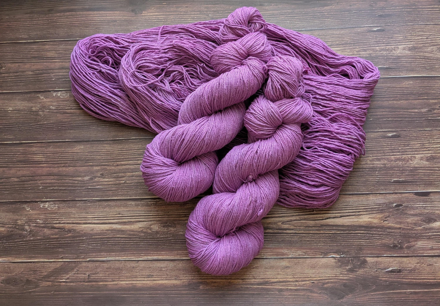 Echeveau Lyl Natural Silk bourette de soie - Fingering - Coloris Orchidée (avec defauts)
