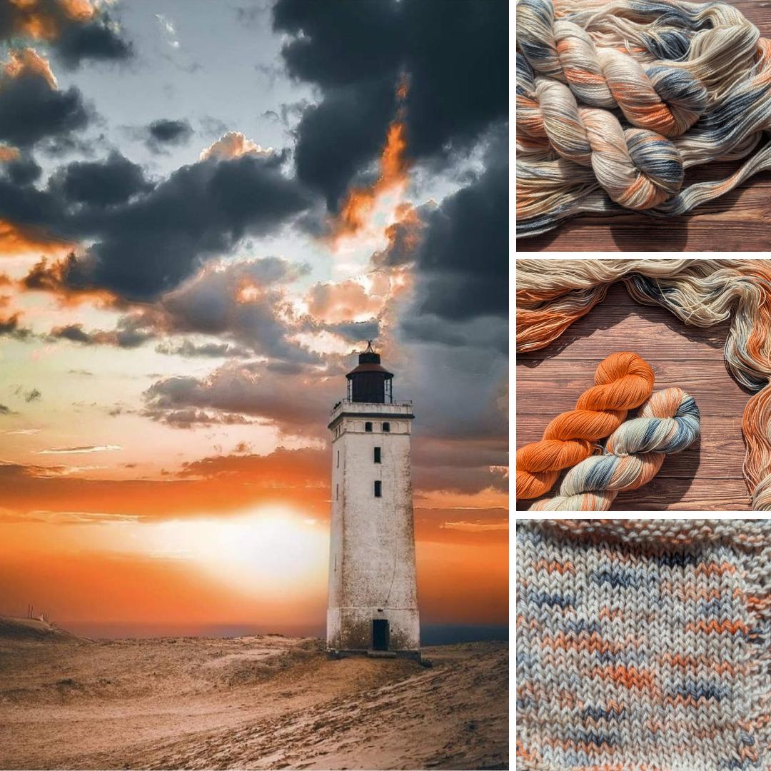 Lyl Sock - merinos nylon - Fingering- Le tour du monde Lylysurunfil - Juin - Le phare