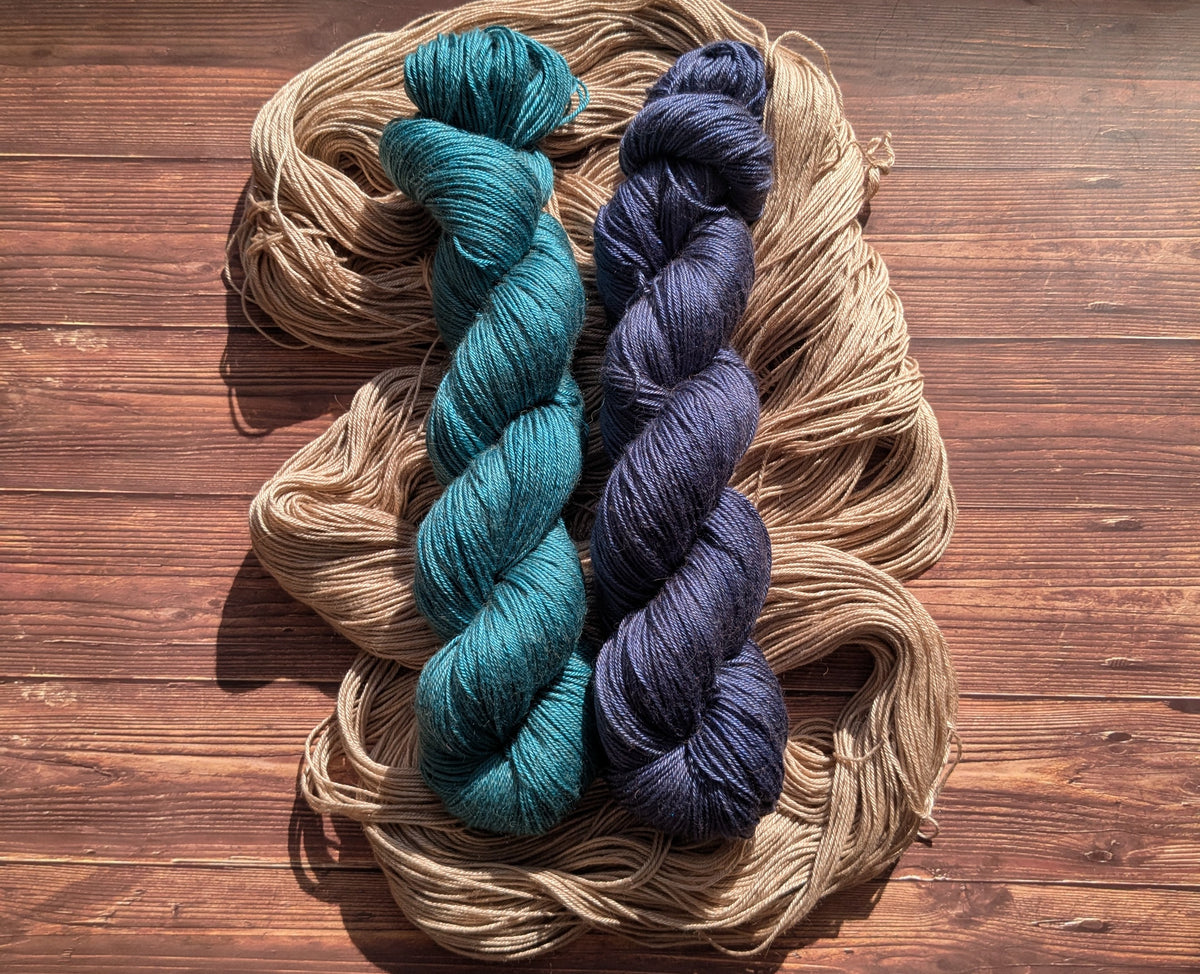 Echeveaux Lyl Camel Silk - Soie Bébé Chameau - Fingering coloris Hisseo Matelot