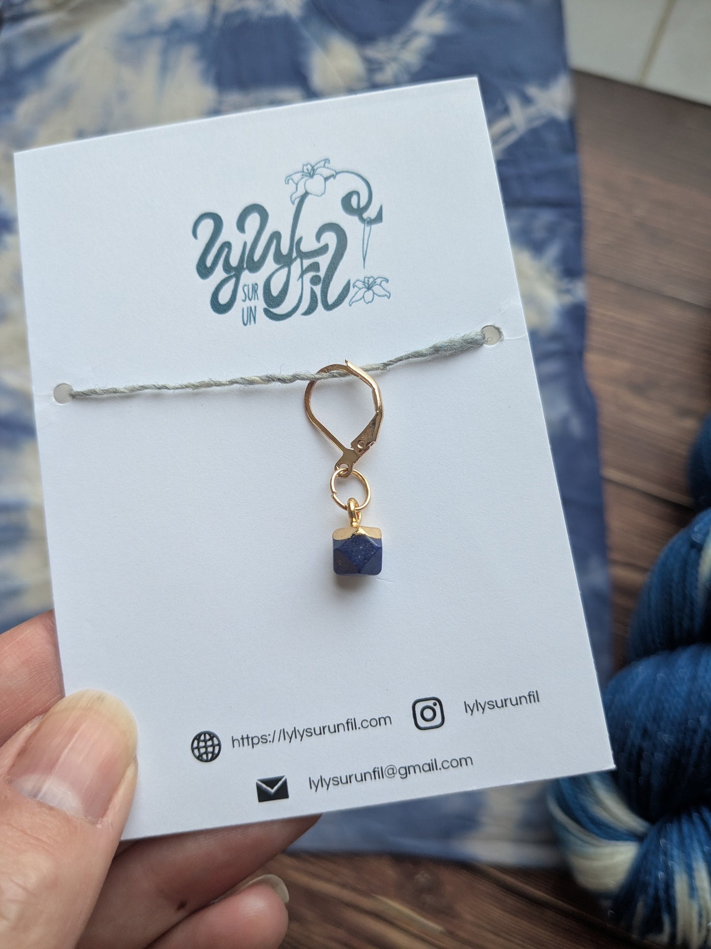 Anneau marqueur Lapis Lazuli - Collection Sashiko