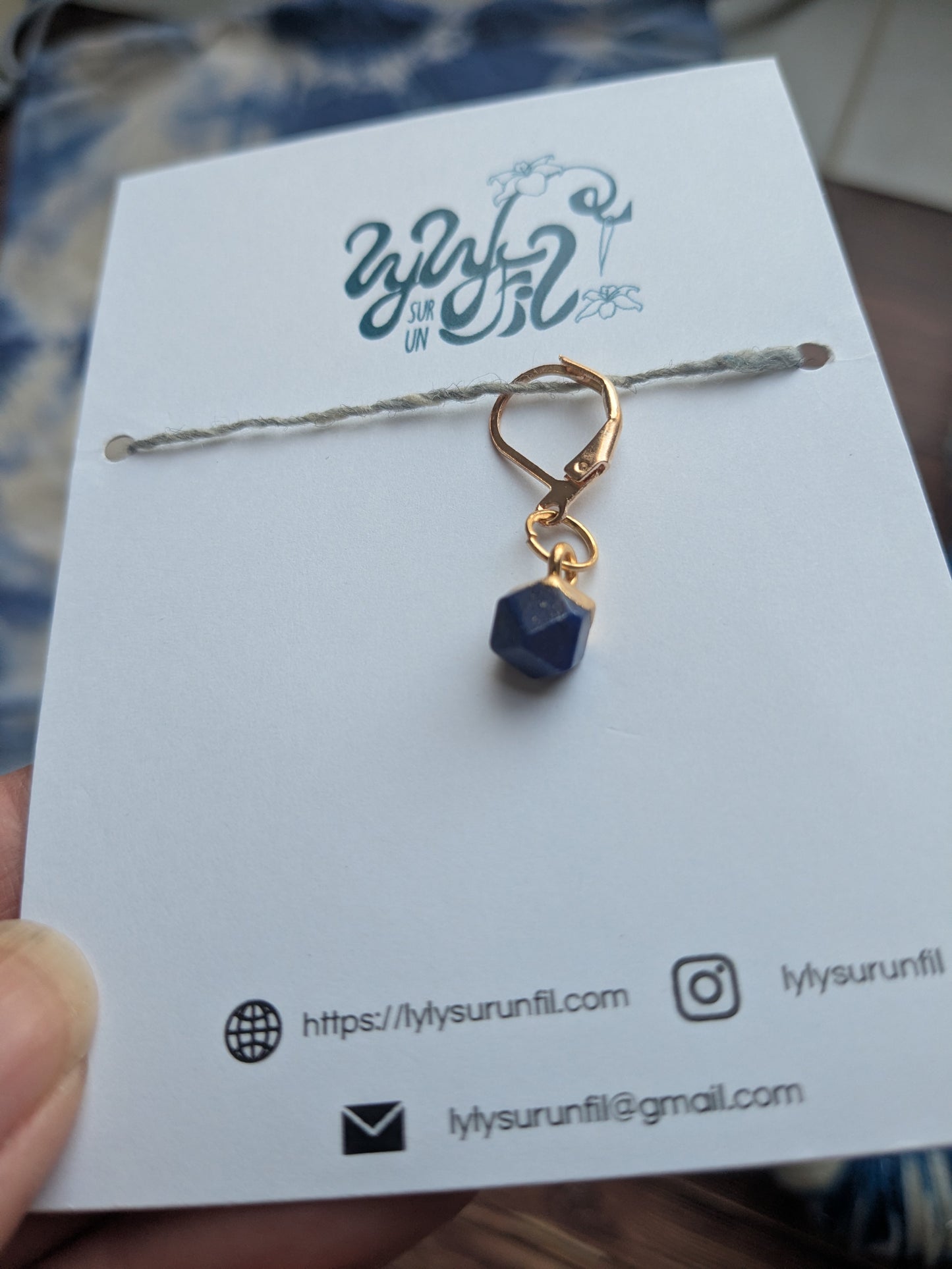 Anneau marqueur Lapis Lazuli - Collection Sashiko