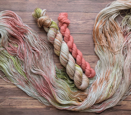 Kit chaussettes Lyl sock Merinos/nylon - fingering - Coloris Cactus