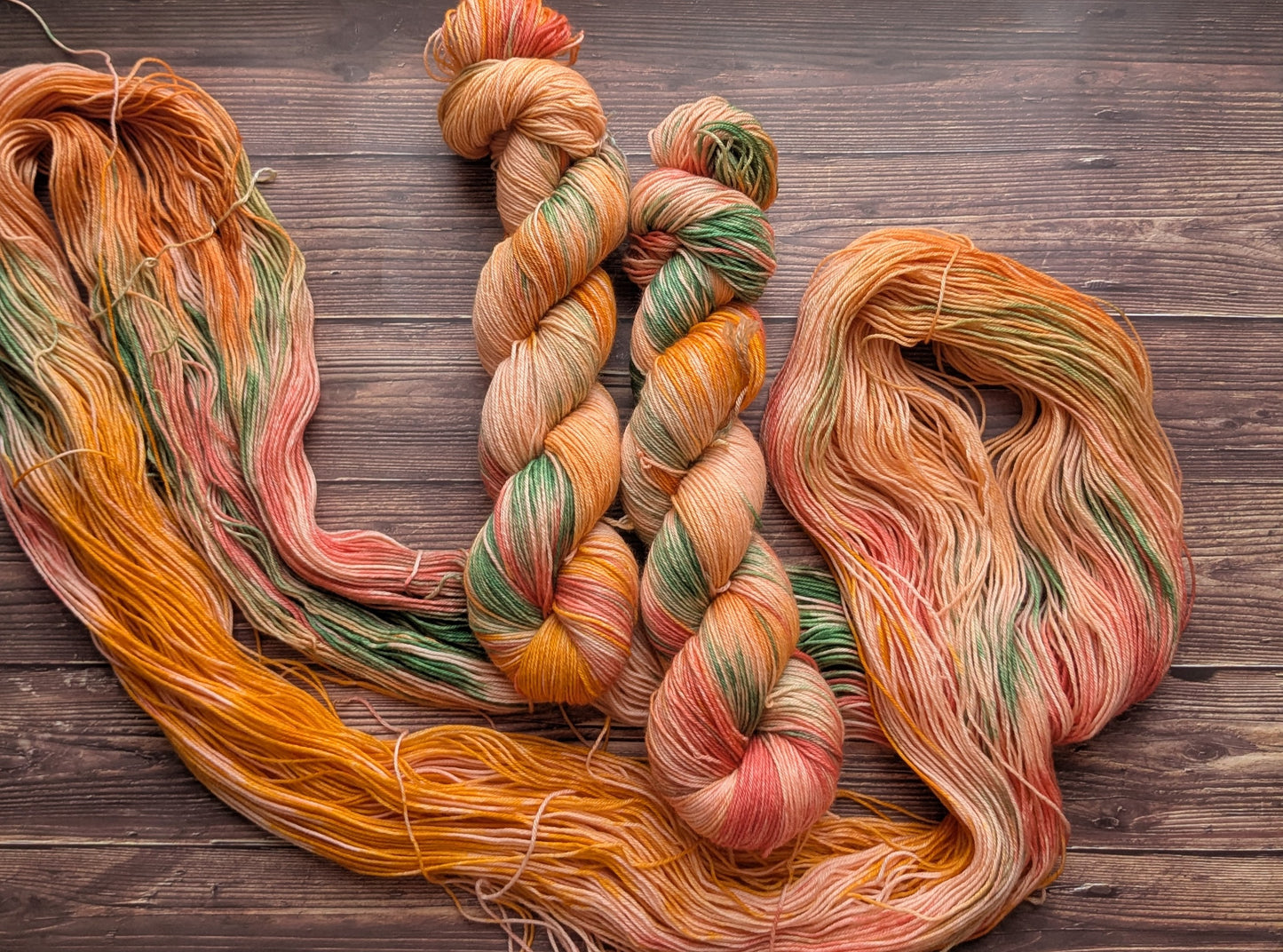 Lyl sock Merinos/nylon - fingering - Coloris Orangerie/ Oxyde de fer