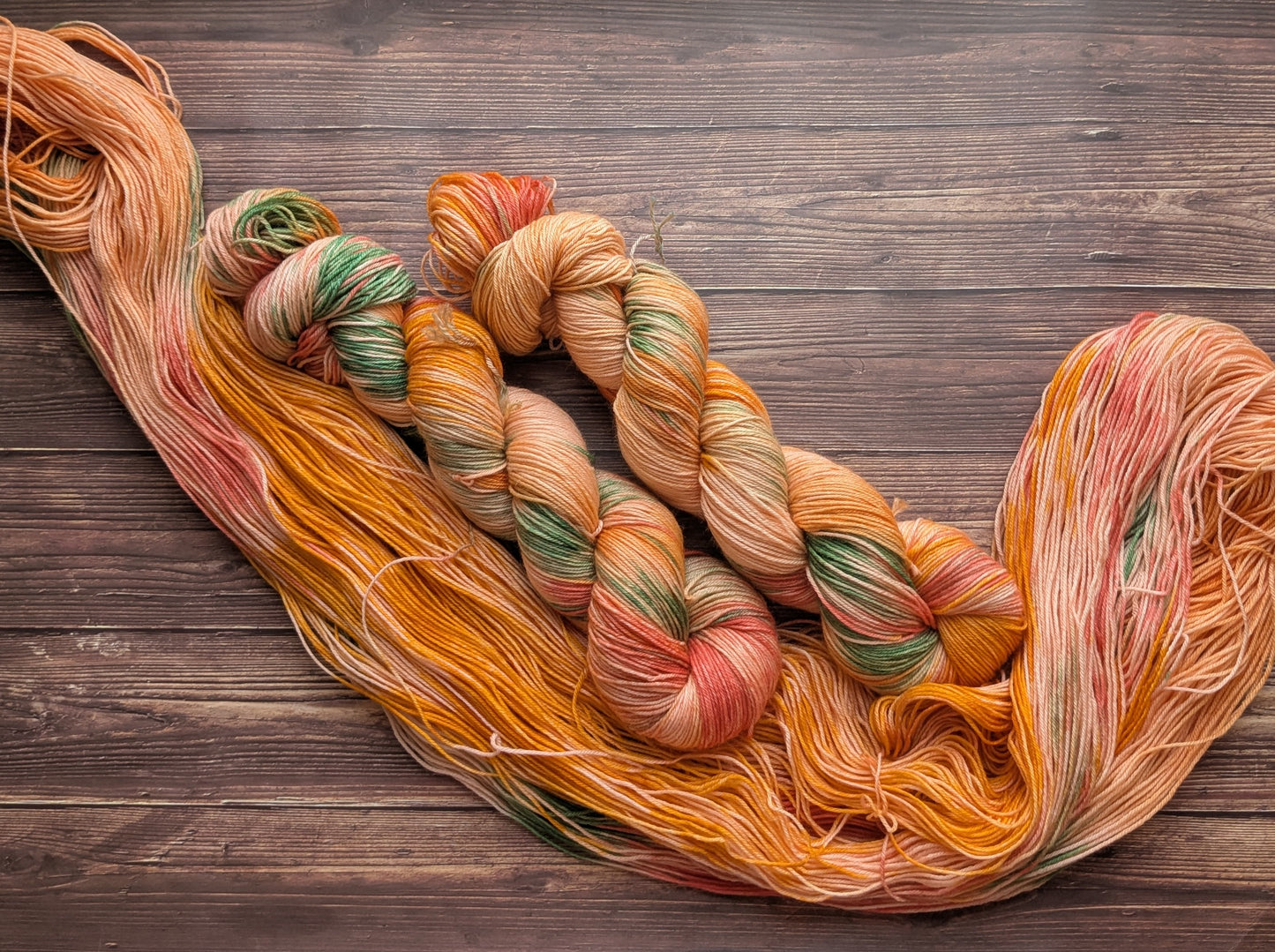 Lyl sock Merinos/nylon - fingering - Coloris Orangerie/ Oxyde de fer