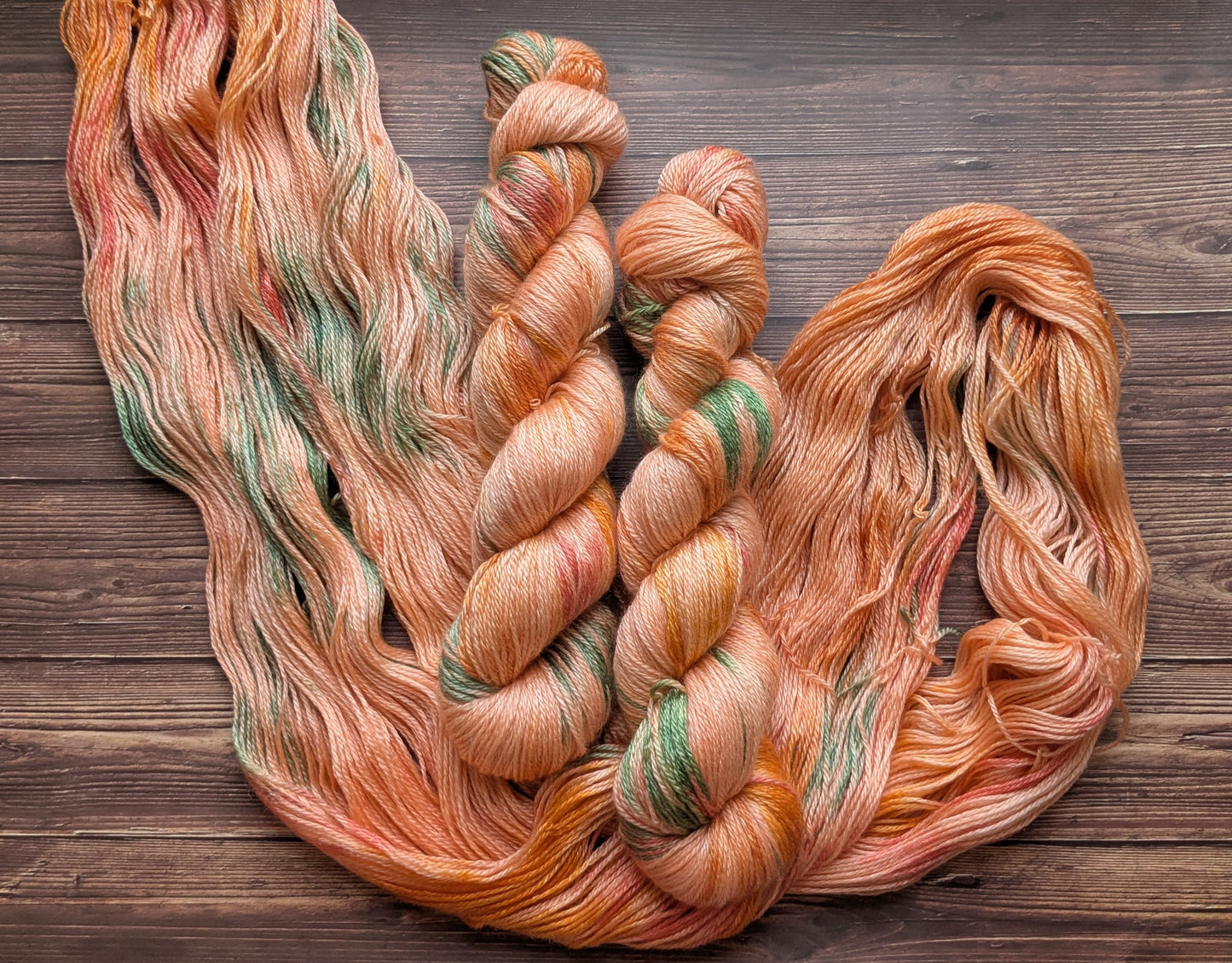 Echeveau Lyl Sunshine Tencel Merino – Fingering – Coloris Orangerie et Oxyde de fer