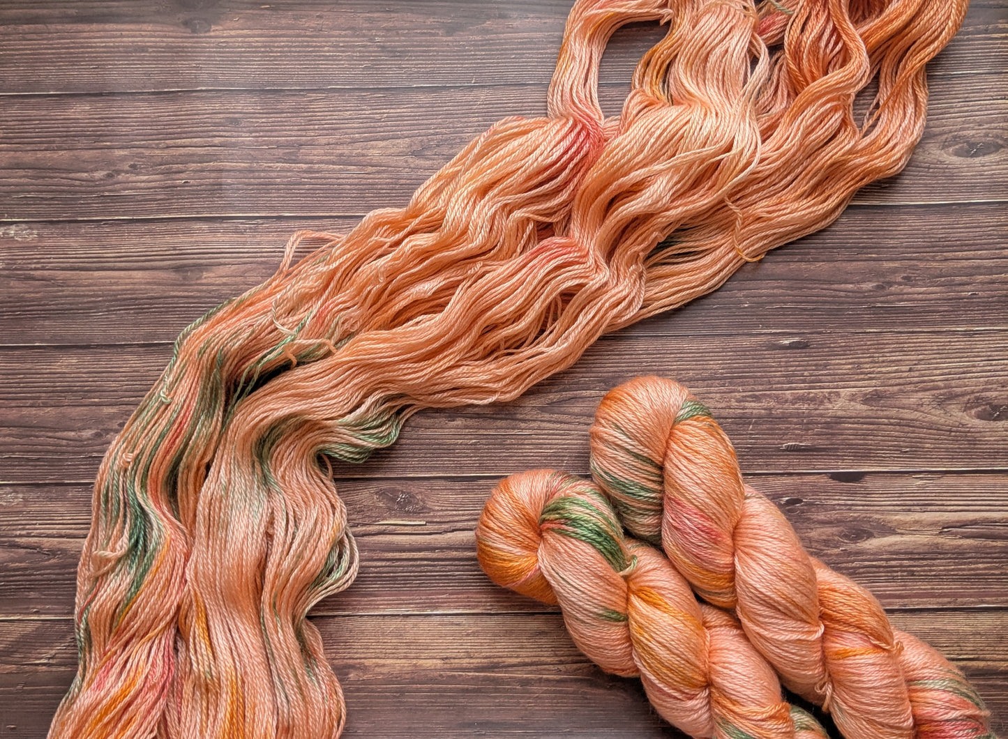 Echeveau Lyl Sunshine Tencel Merino – Fingering – Coloris Orangerie et Oxyde de fer
