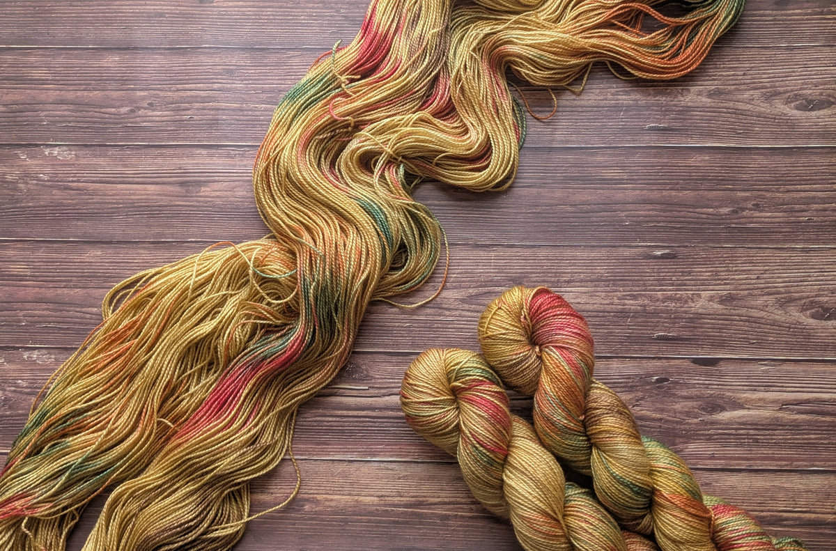 Echeveaux Lyl Merinos Silk - Merinos Soie - Fingering - Coloris l'automne au Japon