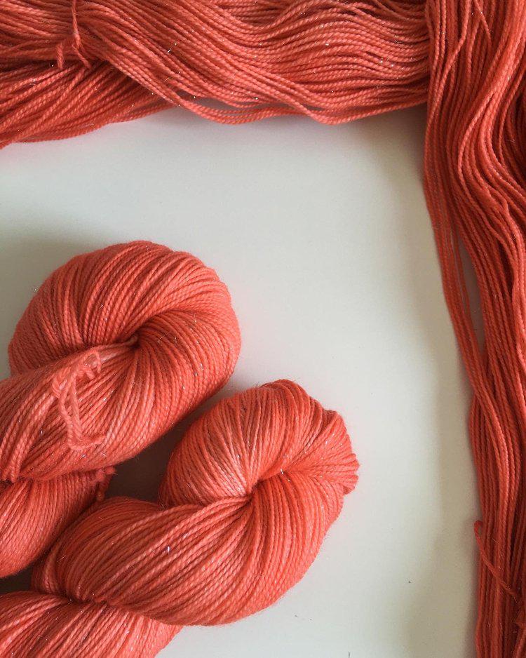 Echeveau Lyl Sock mérinos superwash nylon – Fingering – Coloris Tangerine