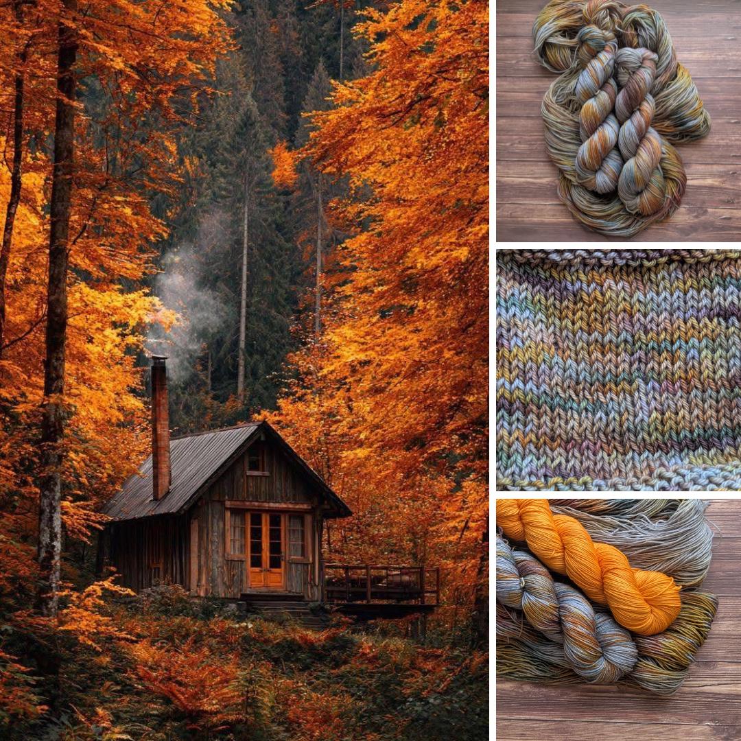 Echeveaux Le tour du monde Lylysurunfil - Kit chaussettes - Septembre - Cabane au fond des bois