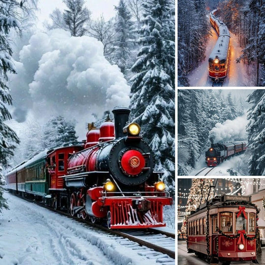 Echeveaux Le tour du monde Lylysurunfil - Kit chaussettes - Le train de Noël