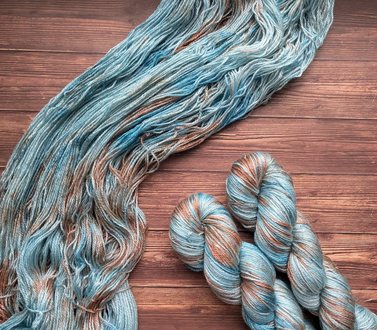 Echeveau Lyl Sunshine Tencel Merino – Fingering – Coloris Entre terre et mer